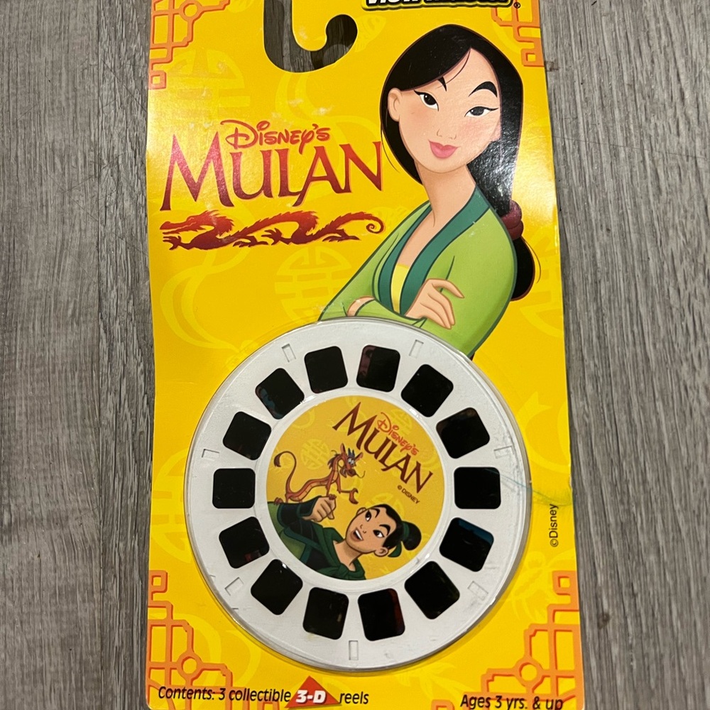 Disney View-Master Mulan Reel Pack Packaging - Yellow & Green